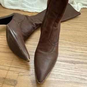 Prada brown leather boots